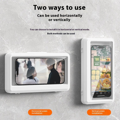 Wall-mounted Mobile Phone Bracket Kitchen Bathroom Waterproof Anti-fog Mobile Phone Box